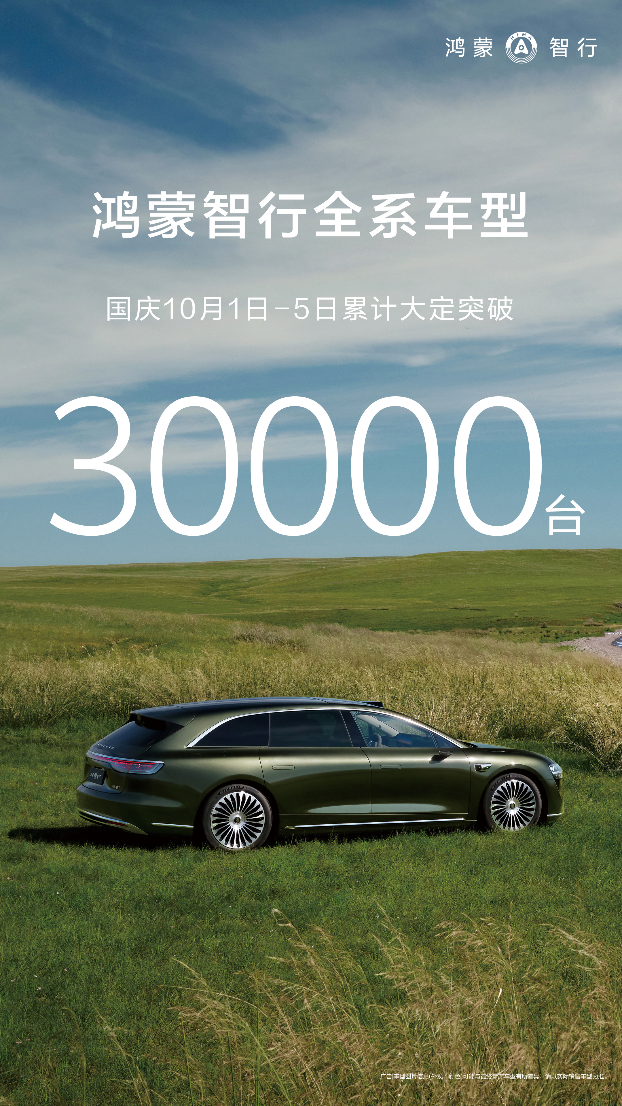 黄金周鸿蒙智行1-5日累计大定突破30000台！ ​​​