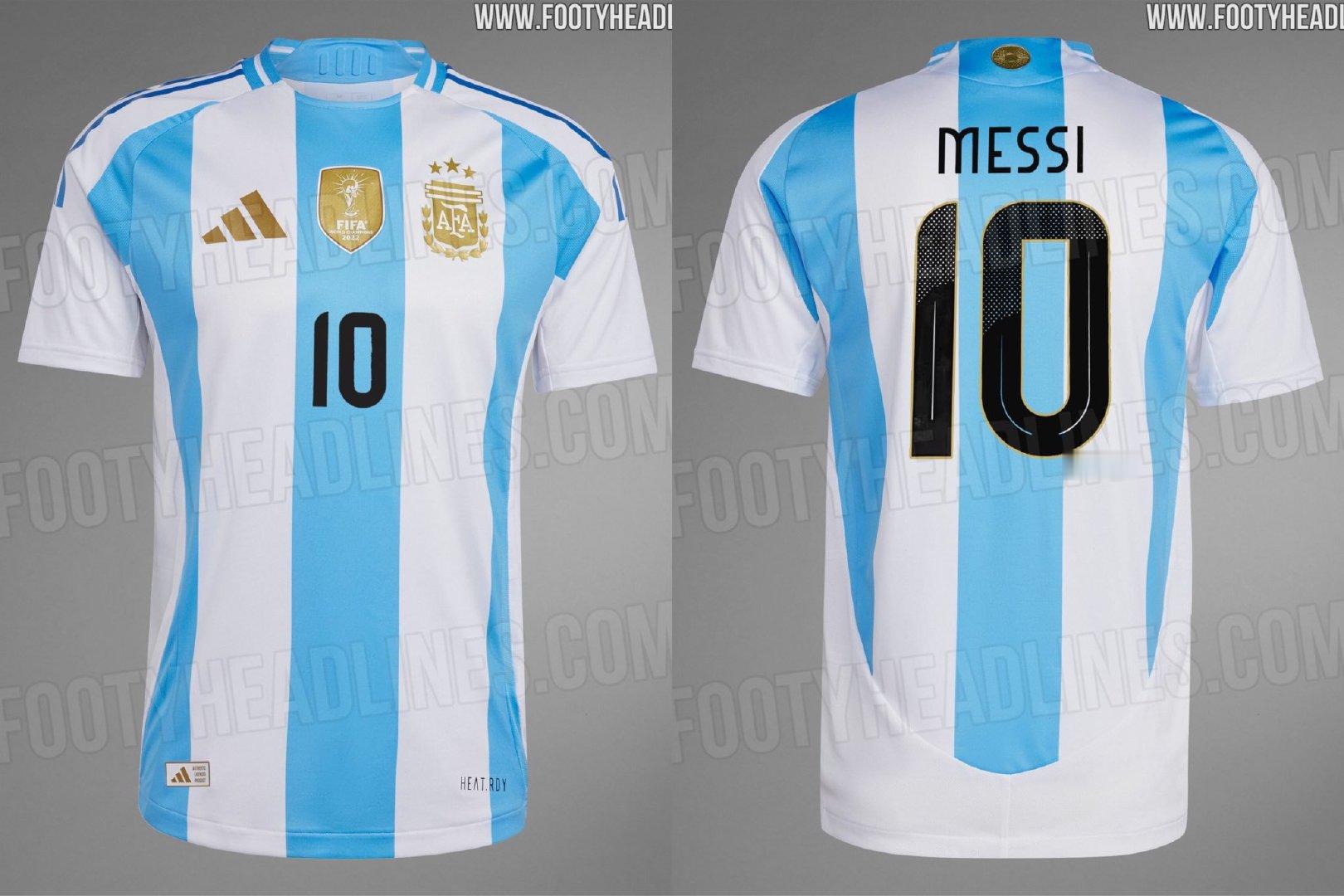 Footy Headlines：🚨阿根廷的新球衣预计将于明天正式发布#梅西[超