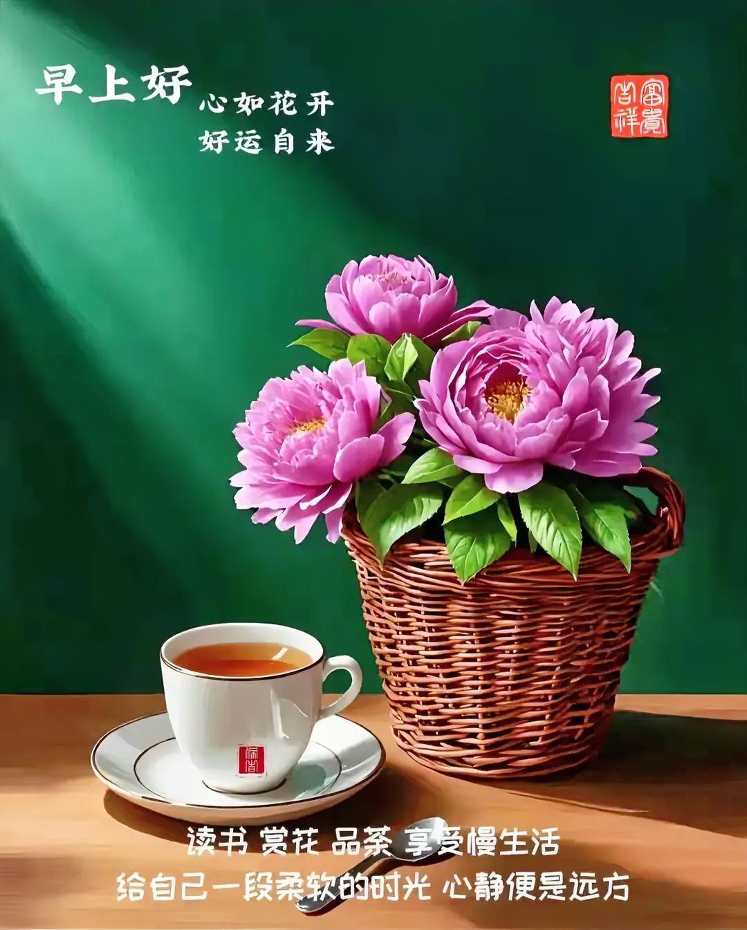 晨光温柔，紫花初绽。捧一杯热茶，偷半日闲适，心静处即是远方。
晒图大赛