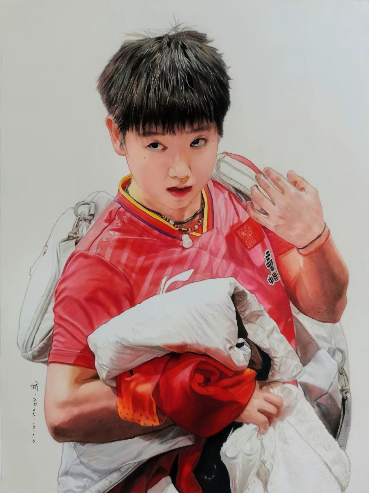 此画好传神
莎莎忒天真

手中带伤痕
眼底精气神

千锤百炼身
寒暑度真金

何