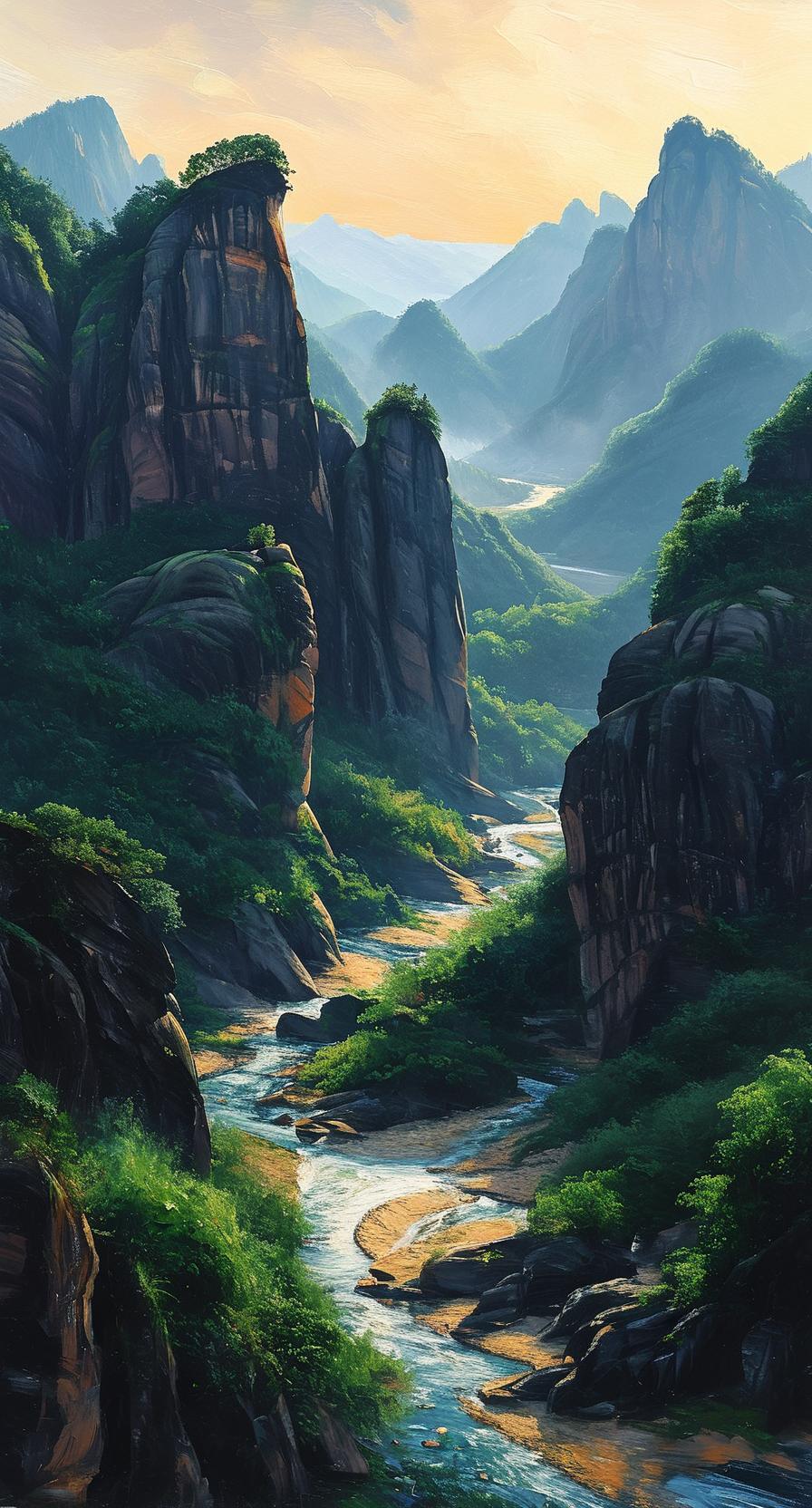 “大自然的鬼斧神工，山河壮丽，人间仙境”🏔️🌄🌿