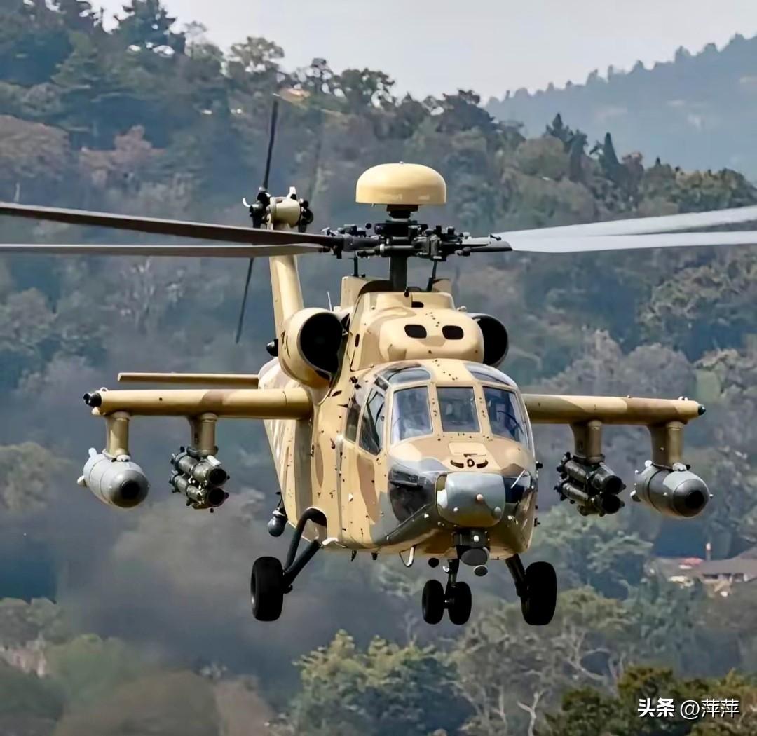 米-28NM“超级暗夜猎手”是米-28系列的深度改进型武装直升机，旋翼顶端的球形