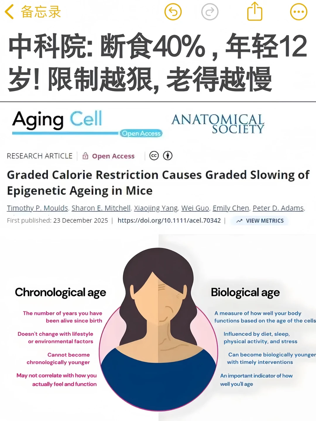中科院：断食40%，年轻12岁！限制越狠老越慢
