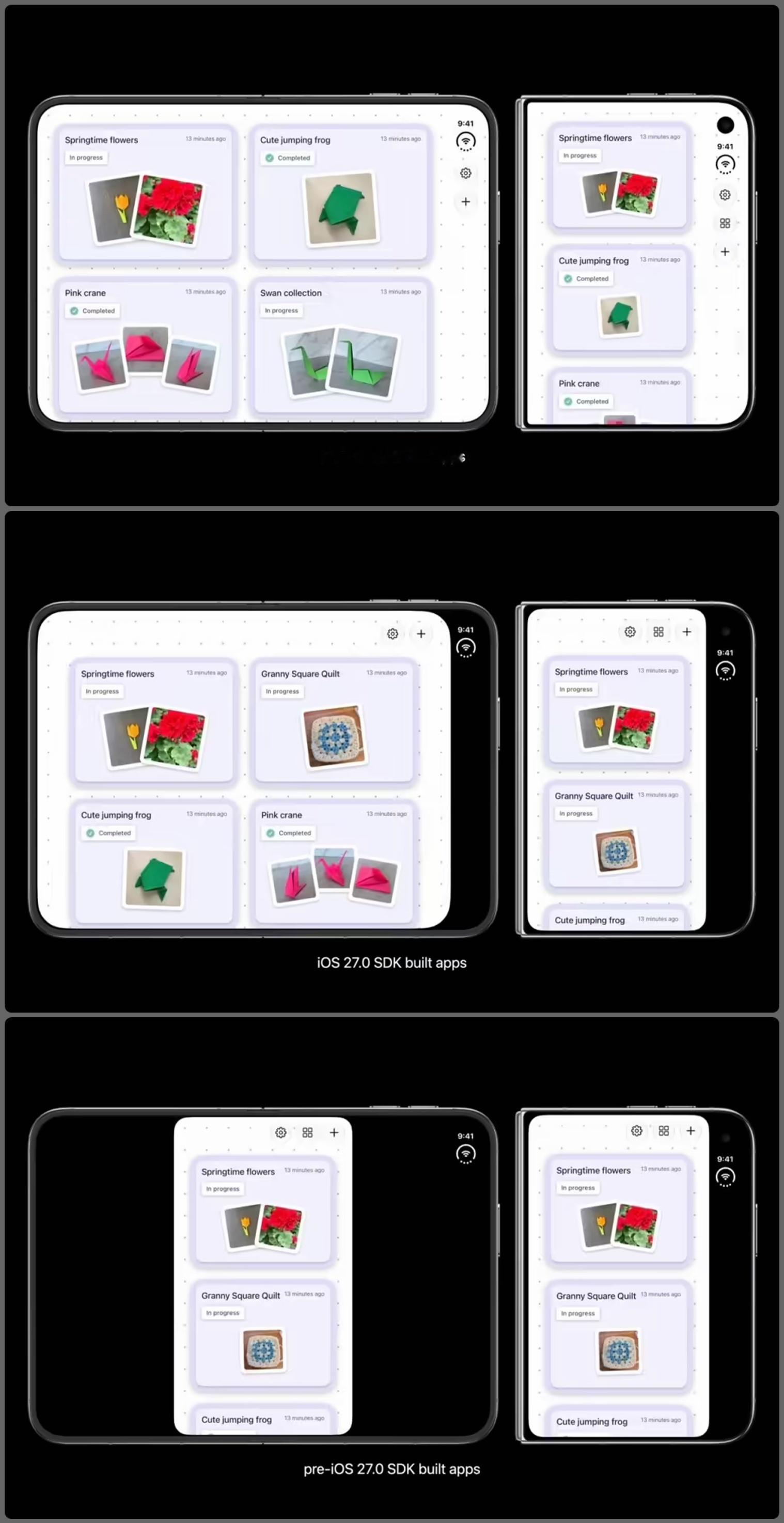 iPhone Duo的三种app兼容模式，这里可以明显看到，苹果为了适应巨大的前