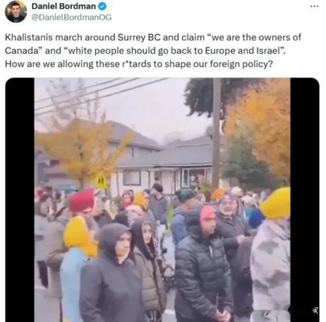 印度示威者竟然在加拿大大放厥词。所说的言论确实令人感到十分的震惊，在加拿大引起众