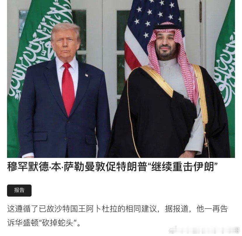 沙特沙特不敢对伊朗动手，毕竟伊朗有中东最大的导弹库和无人机群。只有确信伊朗的反击