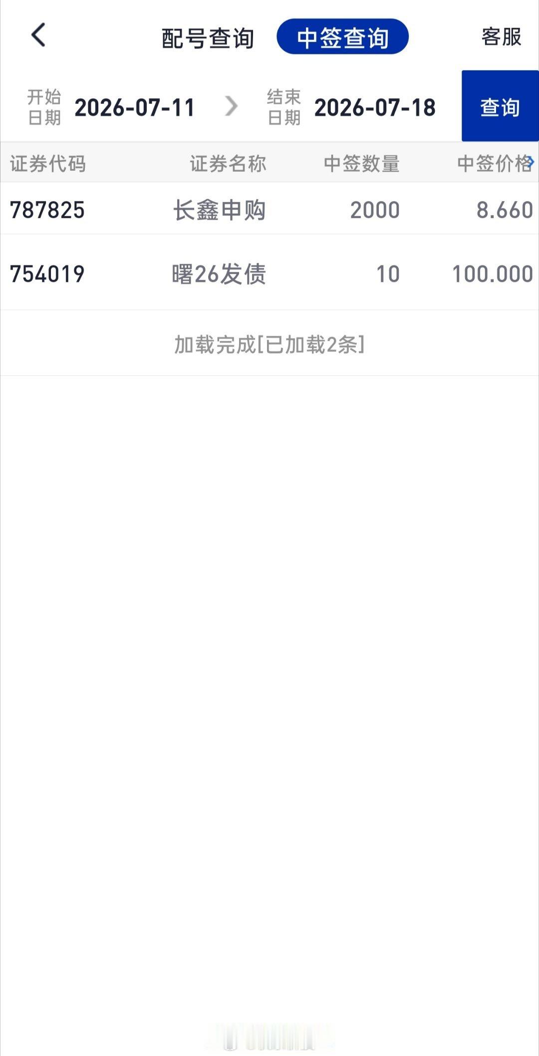 200多万沪市市值，594个配号，中了2000股长鑫科技 