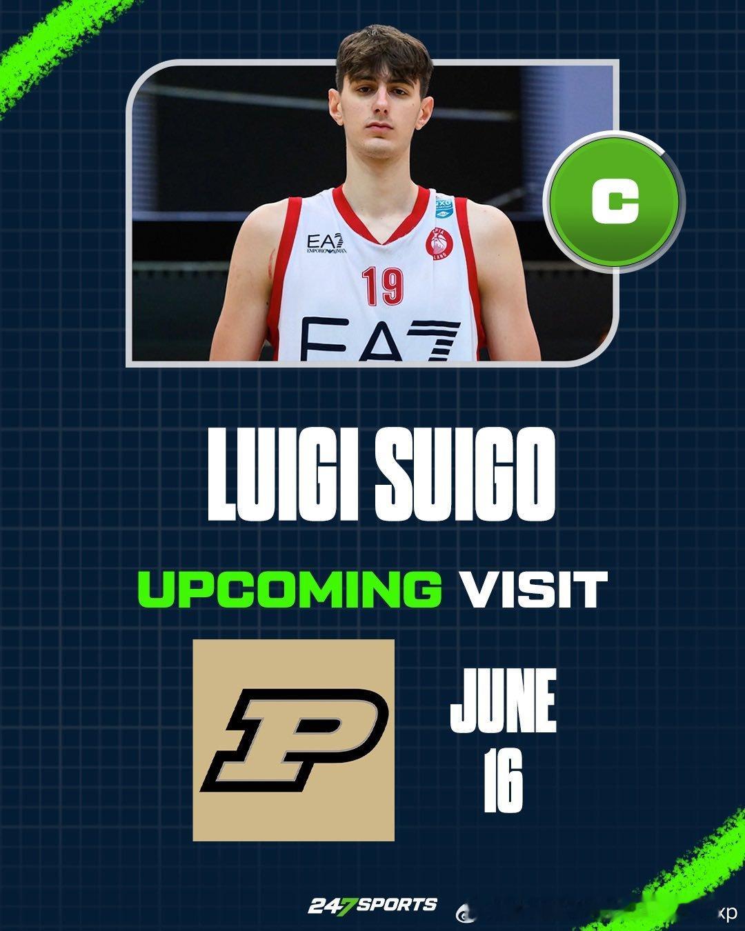 意大利中锋Luigi Suigo(2007-221cm-C)定于6月16日正式访