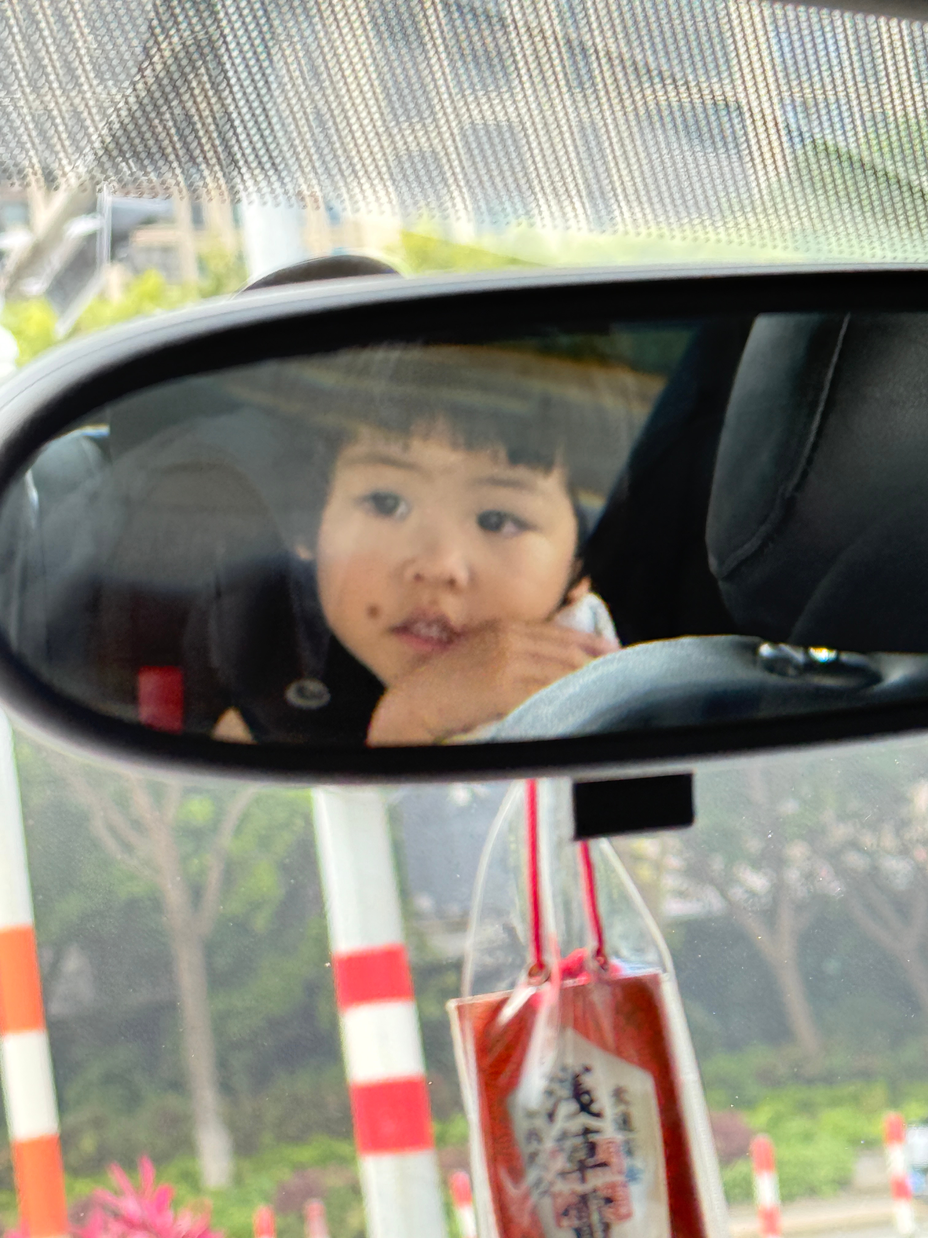 球困的都在闹脾气了也不肯睡觉，只好声称我要带被被开车去神秘地方把孩子骗上了车。一