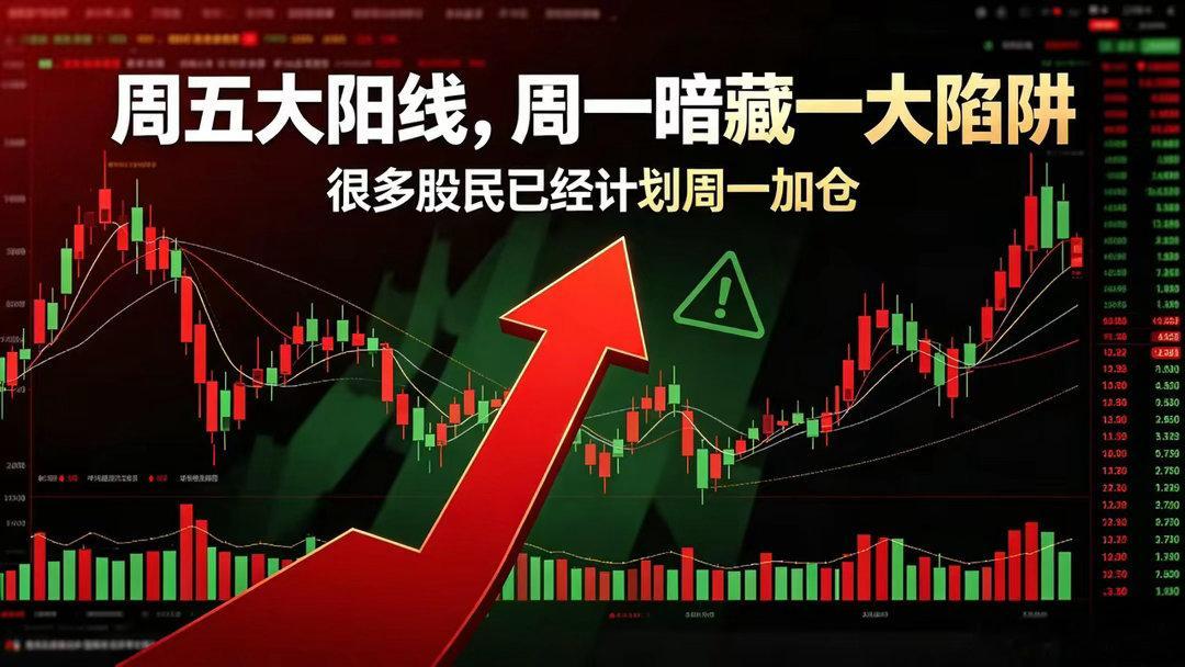 周五大阳线，周一暗藏一大陷阱周五一根大阳线收完，不少股民周末心态已经躁动起来。很