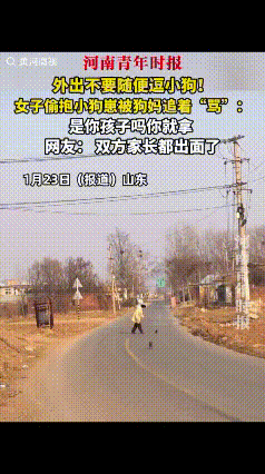 笑不活了！山东，一女生和妈妈出门遛弯时，看到路中间有几只可爱的小奶狗，怕小狗有危
