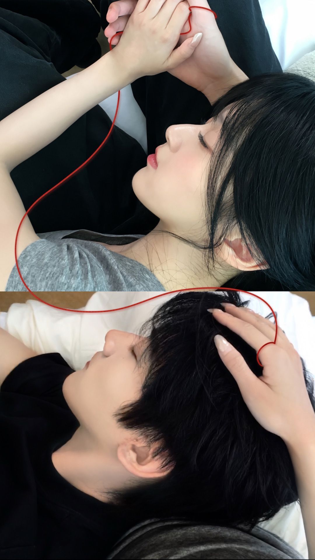是同一天拍的吧 又是躺腿又是拥抱的😋😋电视剧炽夏