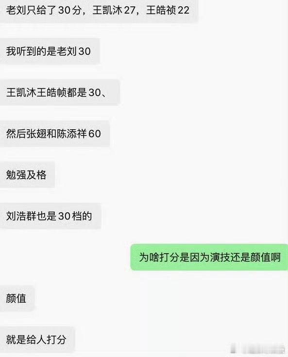 曝郭宇欣给短剧男演员的打分曝郭宇欣网传的打分 曝郭宇欣网传的打分  曝郭宇欣给合