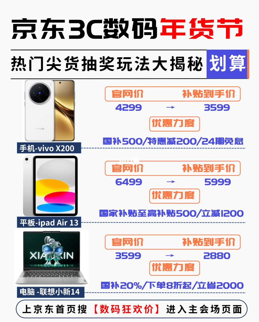 尖货抽奖玩法超划算[烟花]上京东3C数码年货