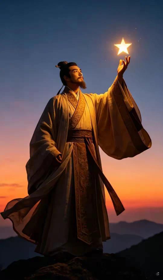 续句诗：
手摘天星作夜灯，
山河踏遍脊如冰。
回头一笑千峰矮，
舍我其谁在顶层。