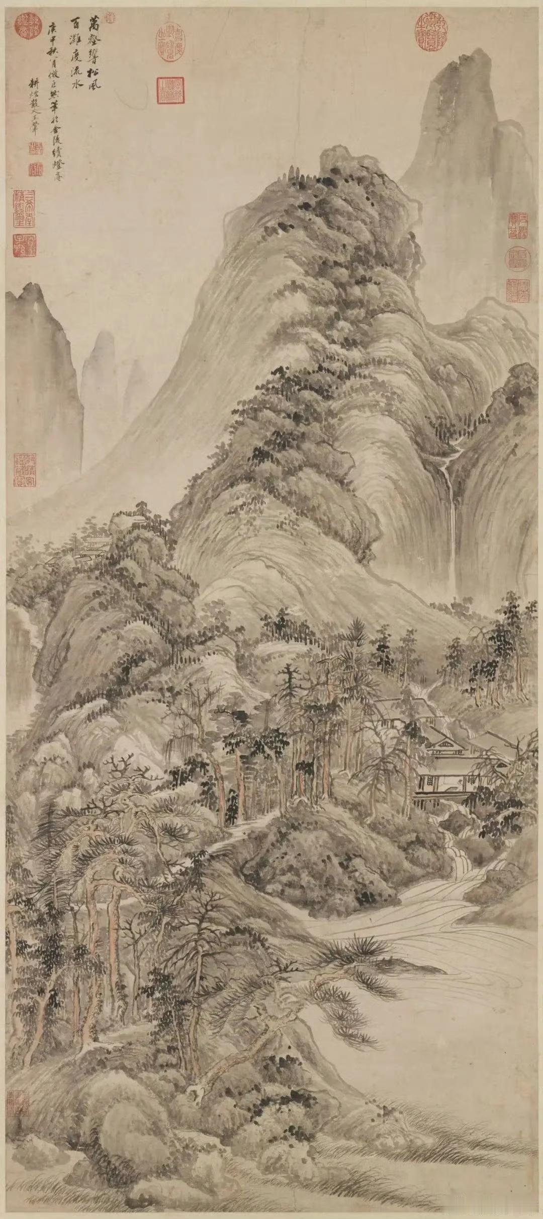 清.王翚的《画山水》那可是一绝！王翚可是清初“四王”之一，他的山水画融合南北技法