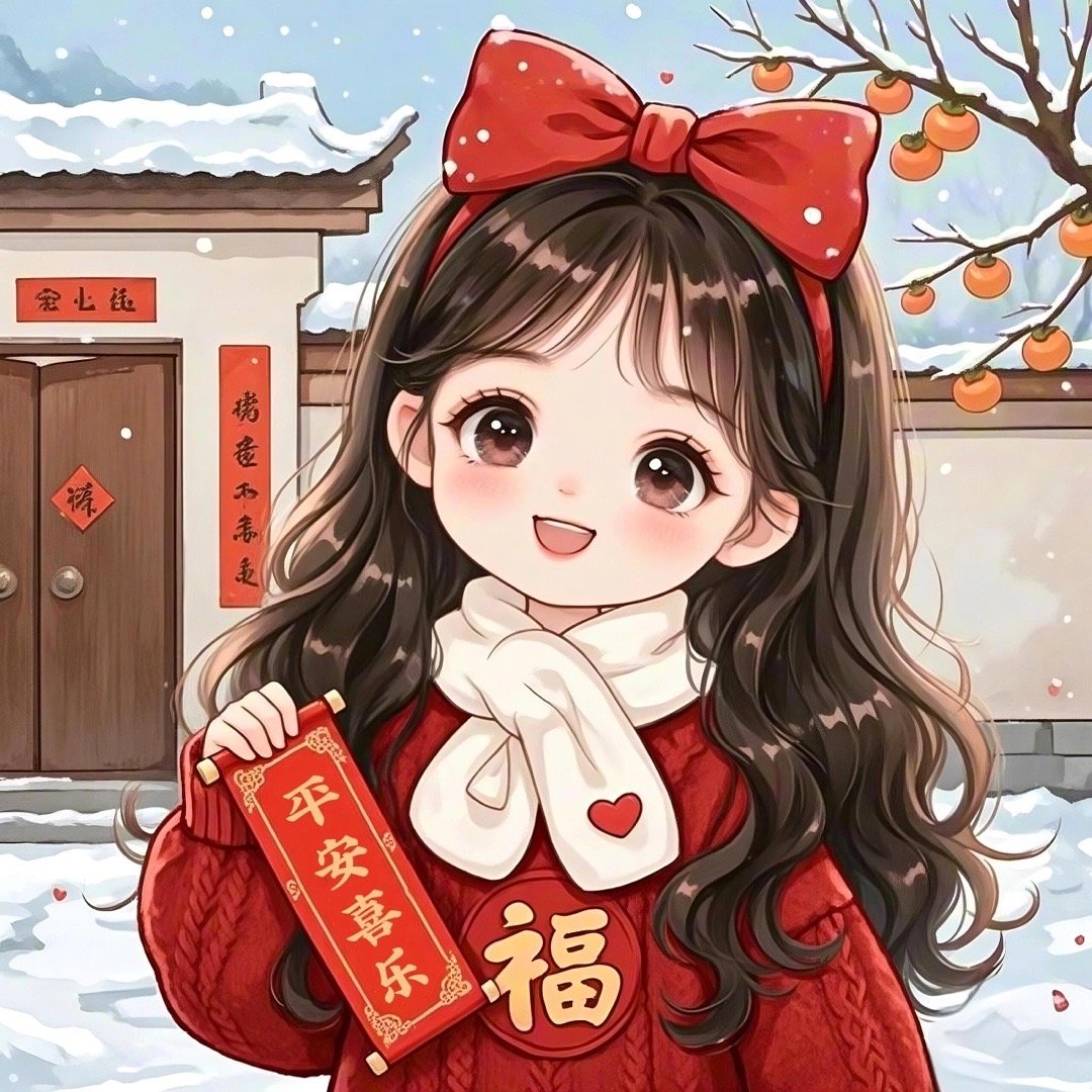 女生头像✨✨✨萌萌哒2025年平安喜乐❄高清无水印壁纸卡通头像丨微信头像丨冬日头