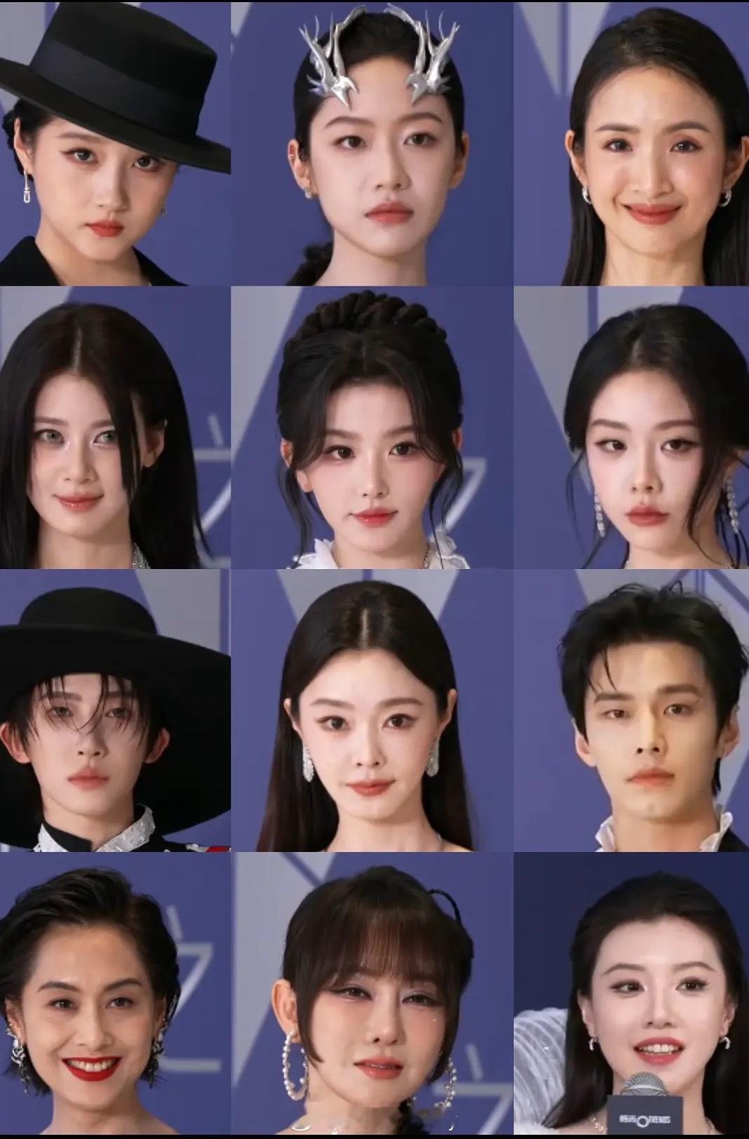 男女艺人时尚之夜红毯怼脸生图 