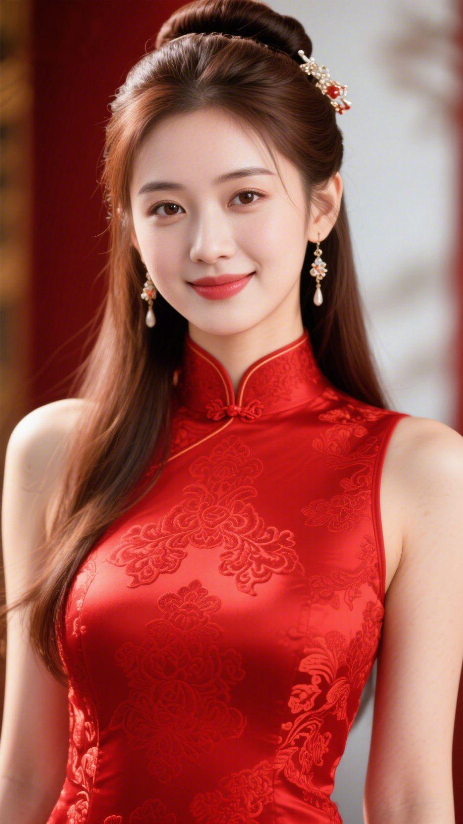 红韵锦年
 
绯色织纹漾开中式古韵，鲜亮红绸承载东方独有的雅致风华。布面层层舒展