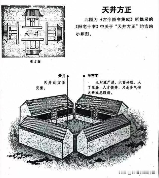 天井方正：半吉宅这样的人家会财源广进、六畜兴旺，人丁旺盛、人才俊秀，只是多气恼之