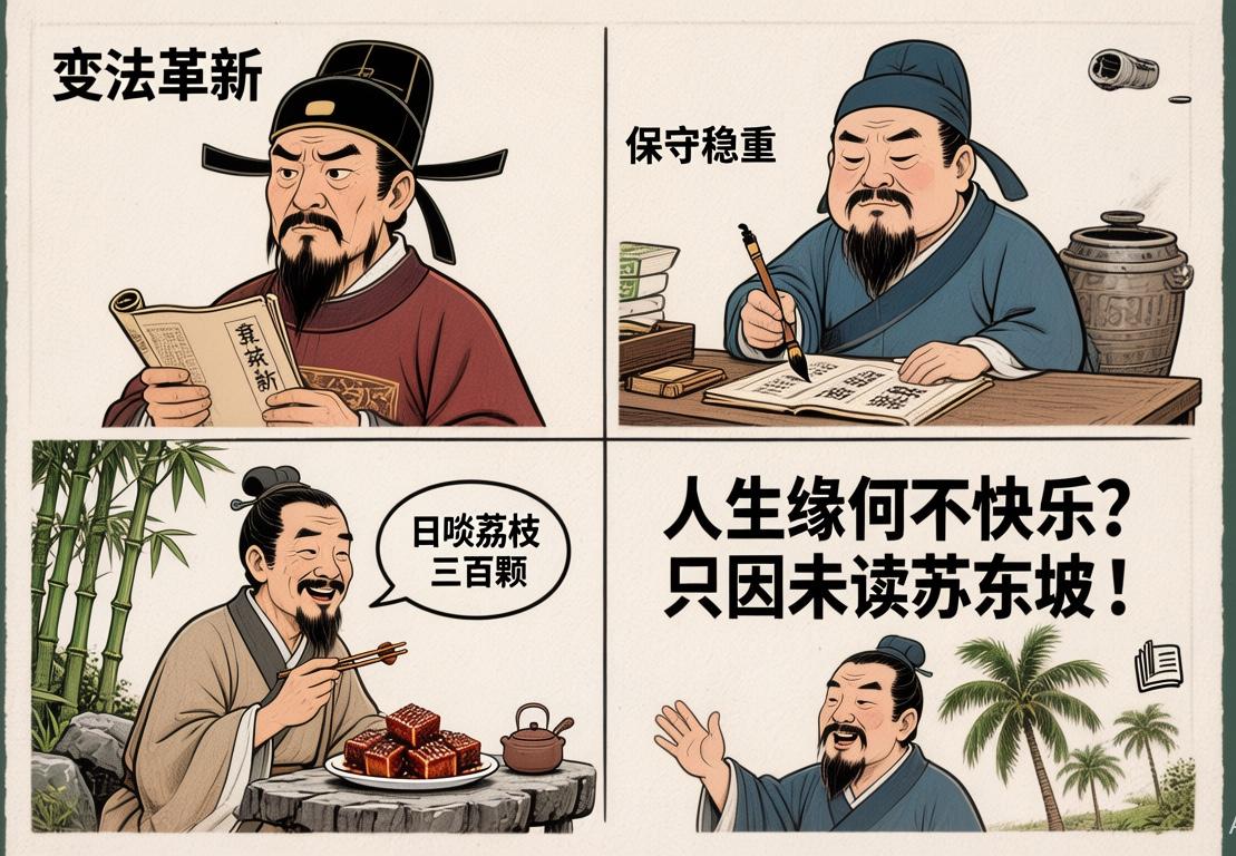 北宋顶流“文人男团”battle：王安石、司马光、苏轼，我站苏轼！

家人们！今