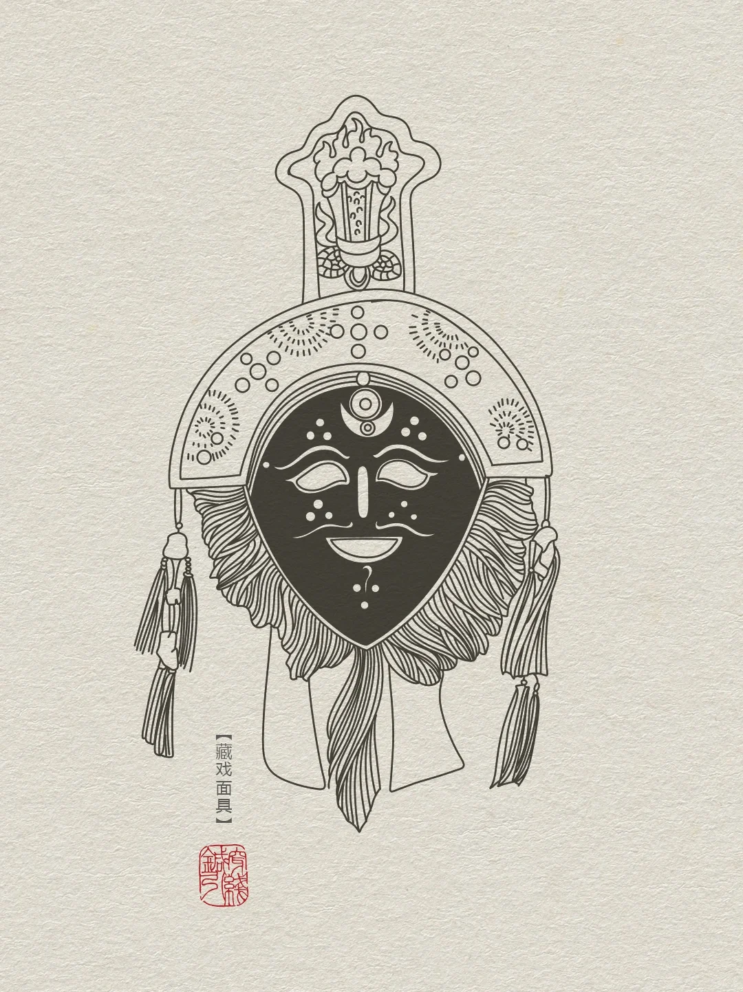 藏戏面具图案