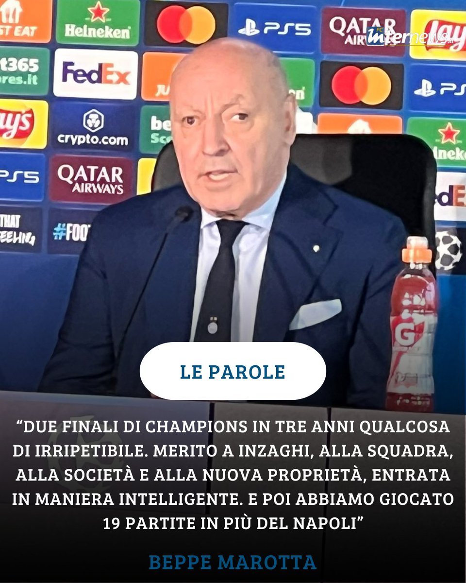 🎙️ 国米主席朱塞佩·马洛塔在欧冠决赛前的开放日上发表讲话 ⚫🔵国米 ​​​