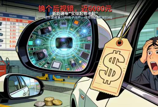 新能源车换个后视镜花了近6000元！车主直呼“修不起”，电动爹果然名不虚传
一个