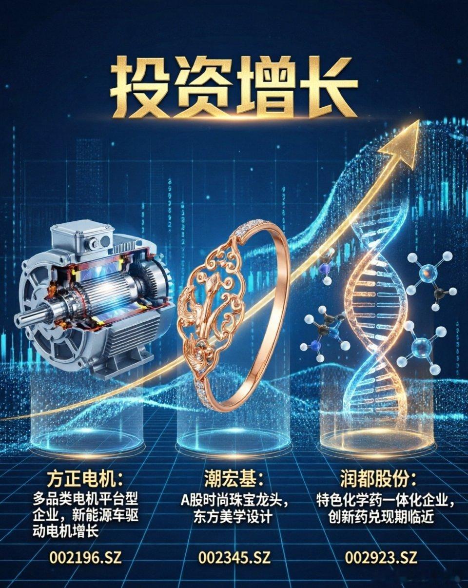 这三只低价标的值得关注：1、方正电机多品类电机平台型企业，核心亮点为传统基本盘稳
