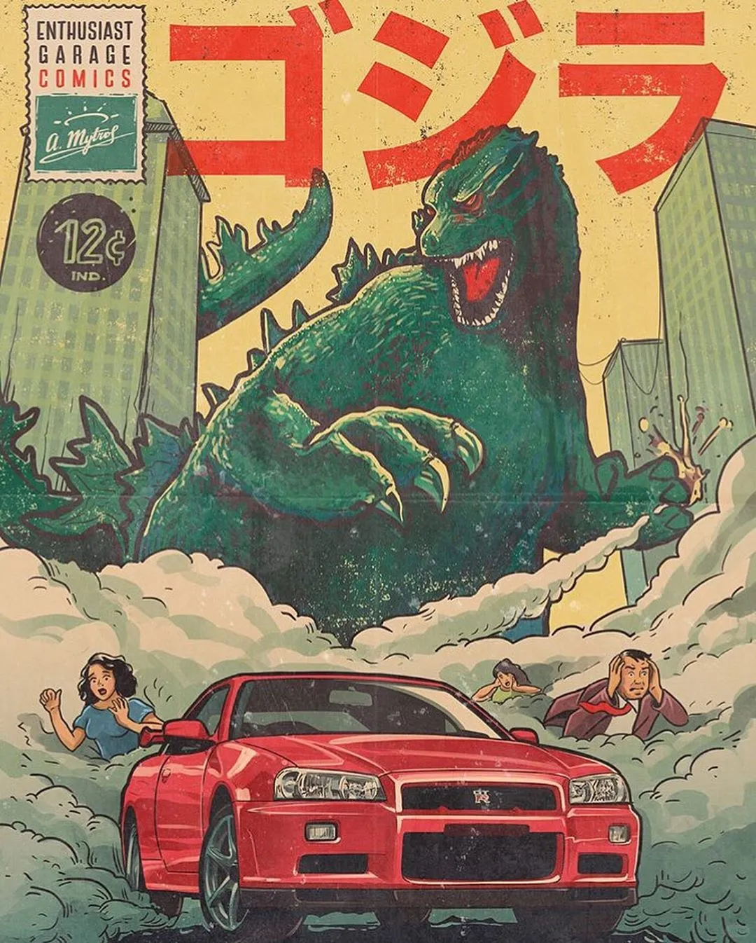 R34哥斯拉经典怀旧海报