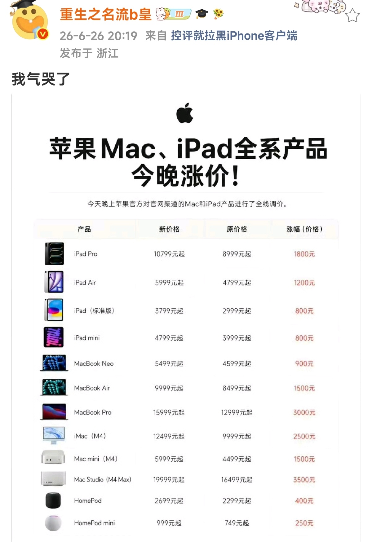 我还没换新呢又涨吗 