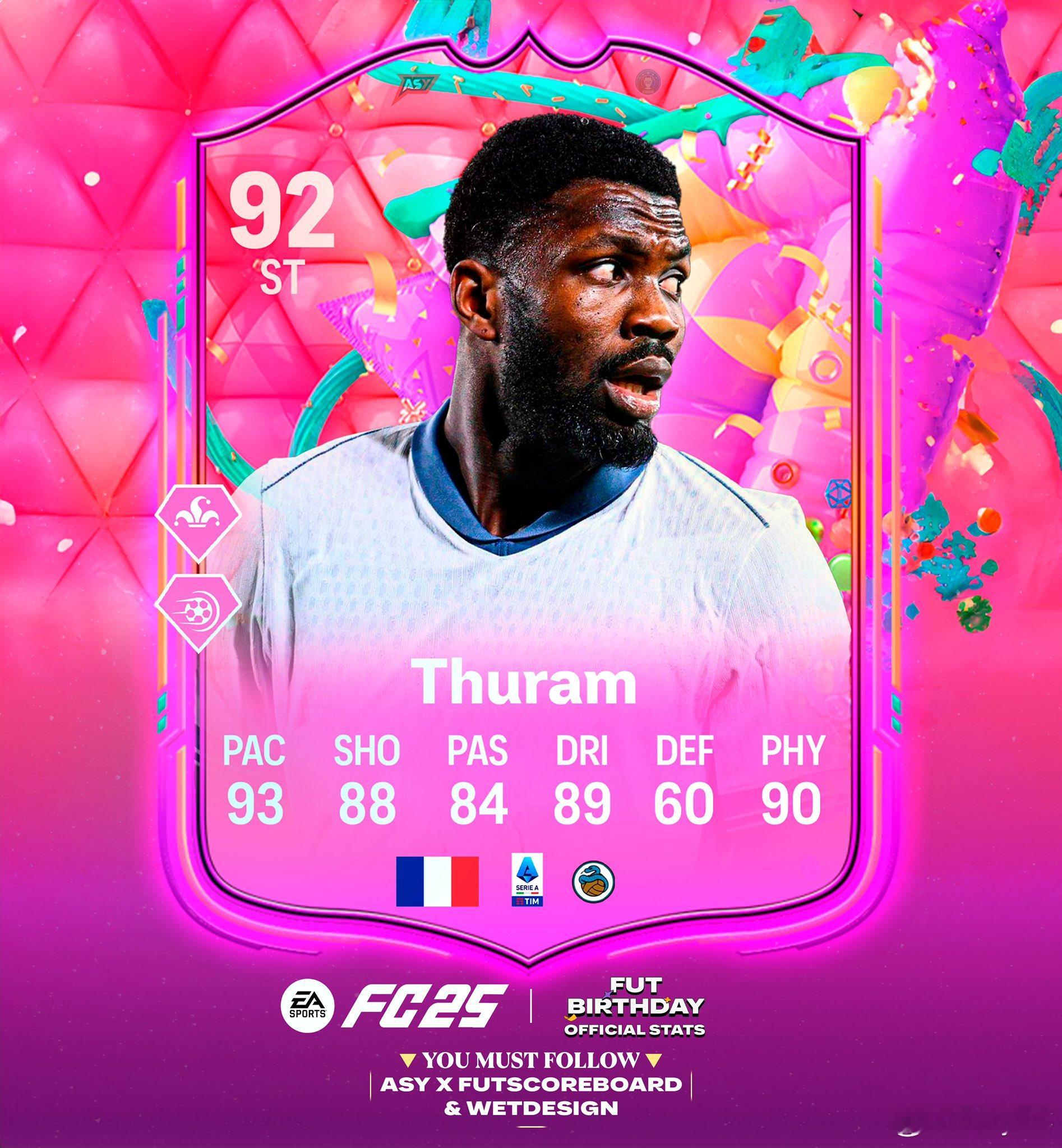 FUT Birthday生日图拉姆的正式数据。FC25 ​​​