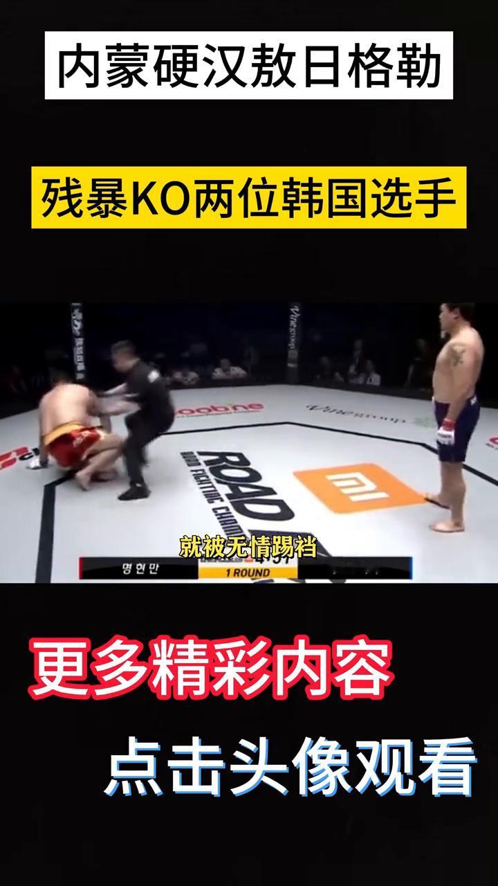 内蒙硬汉敖日格勒残暴KO两位韩国选手。
把韩国人钉在耻辱柱上的比赛让他们永远记住