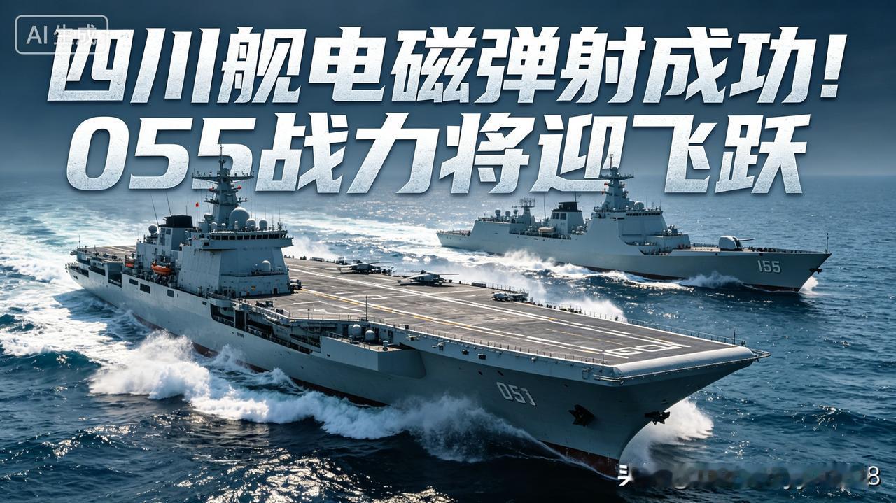 央视曝光重磅消息，4万吨四川舰电磁弹射试验圆满完成，电磁弹射不再是航母专属，即将
