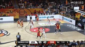 中国女篮vs美国女篮 虽然中国队以33分的分差落败，但张子宇13分6篮板2盖帽的