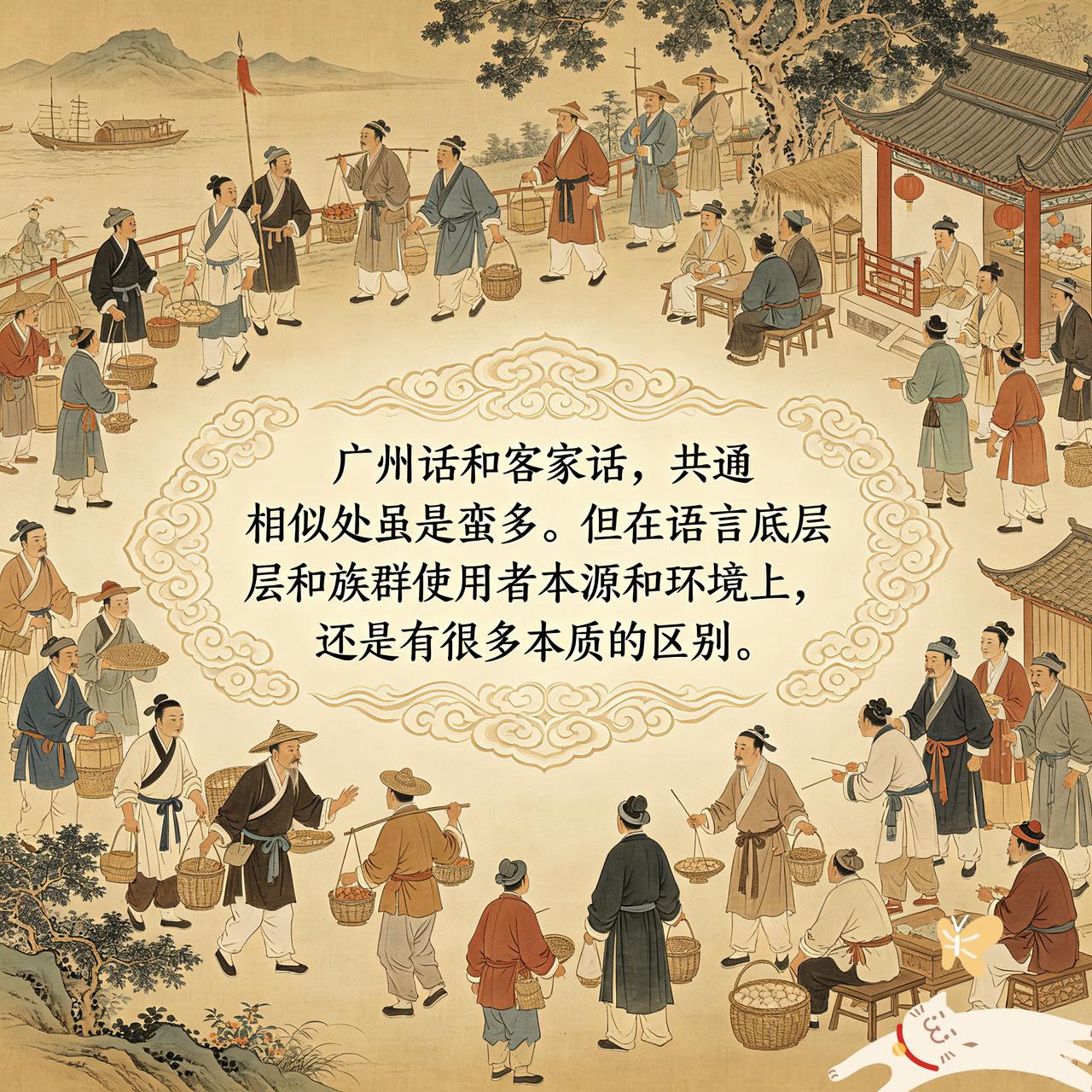 广东白话（广州话）和客家话，同源不同流。它们核心的本质区别，一般来说，最主要的还