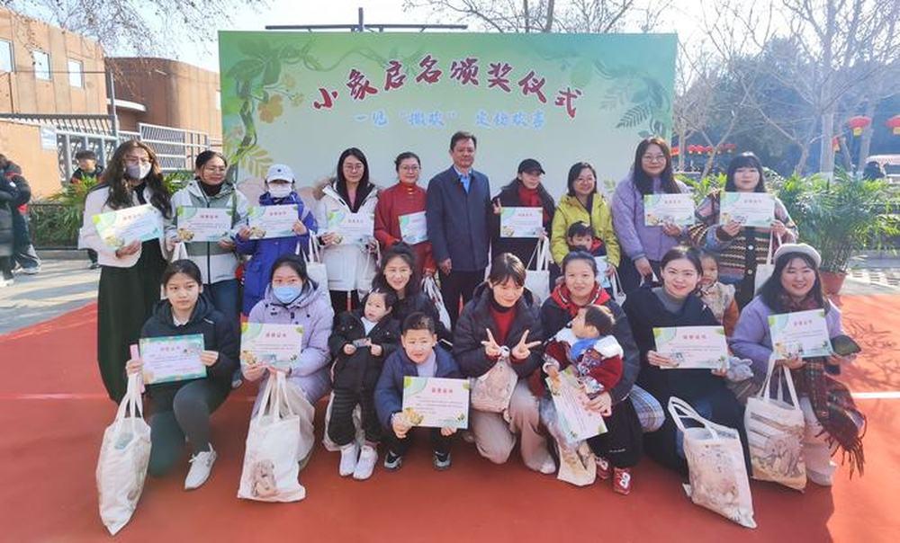 2月18日，济南动物园小象起名活动颁奖盛典温情启幕。活动现场暖意融融，获奖人员与