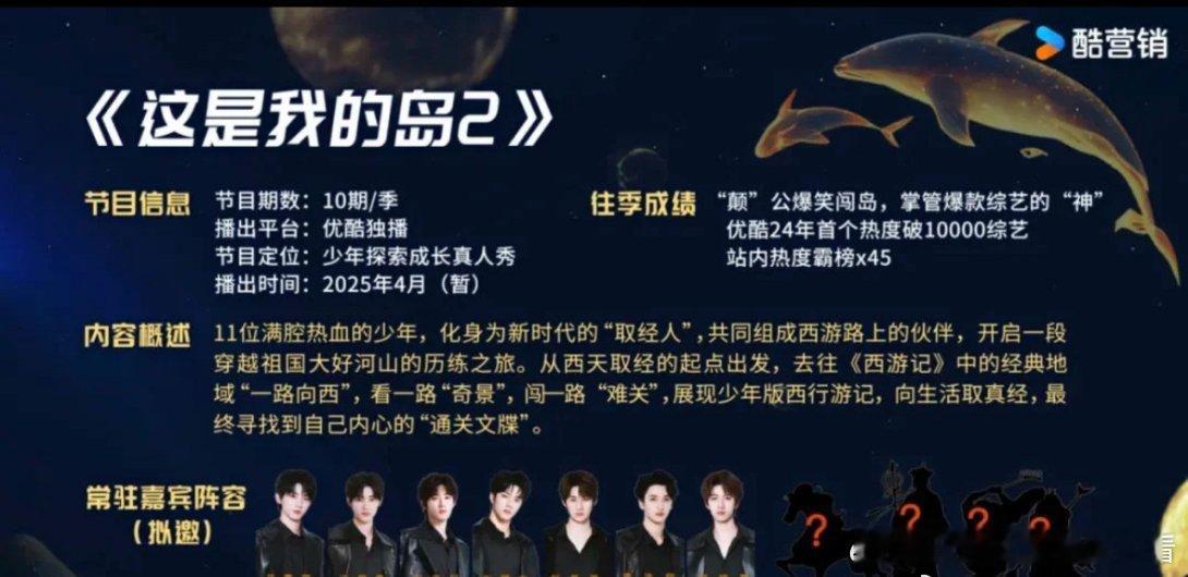这是我的岛2 预计明年4月份播出，除了时代少年团外，还有四位少年，不知道是上季的
