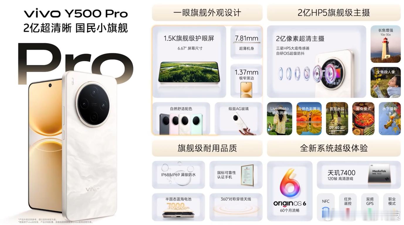 vivo Y500 Pro 这回真的可以称得上是“国民小旗舰”了，有很多功能都是