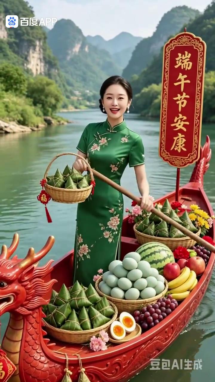 端午至，艾草羊包裹满满安康。愿家人身体康健，日子舒心自在，事事称心如意。祝大家端