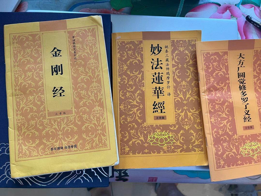 五点半起来 一部金刚经 一部圆觉经 2品法华经早课两个半小时整。法喜充满勇猛前行