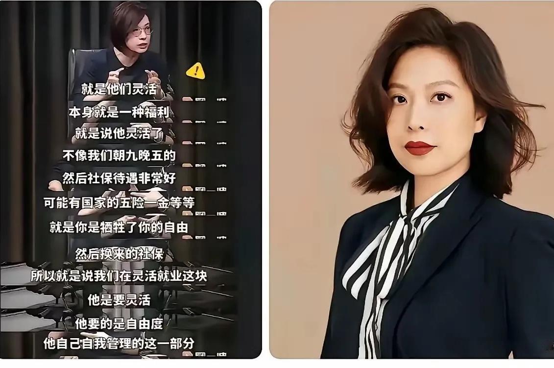 北大教授张丹丹说灵活就业也是一种福利。
实际上，灵活就业只是一种无奈的选择！
灵