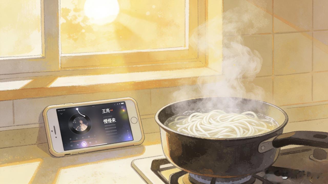 清晨煮面循环《慢慢来》，热汤氤氲漫过窗台，快时代里慢下来才懂生活真味
 
温柔的