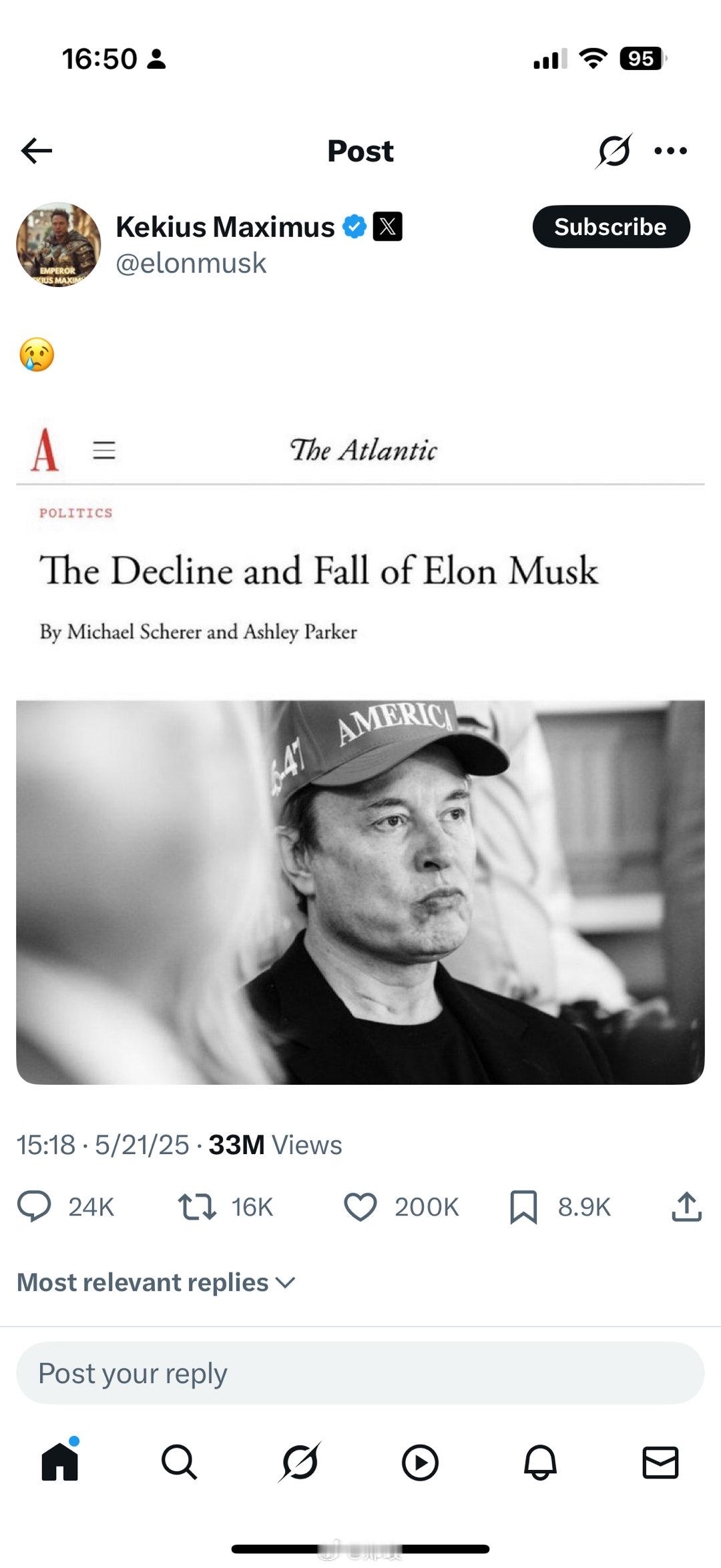 改成古罗马名字的马斯克看到这个标题。颇具喜感。 ​​​