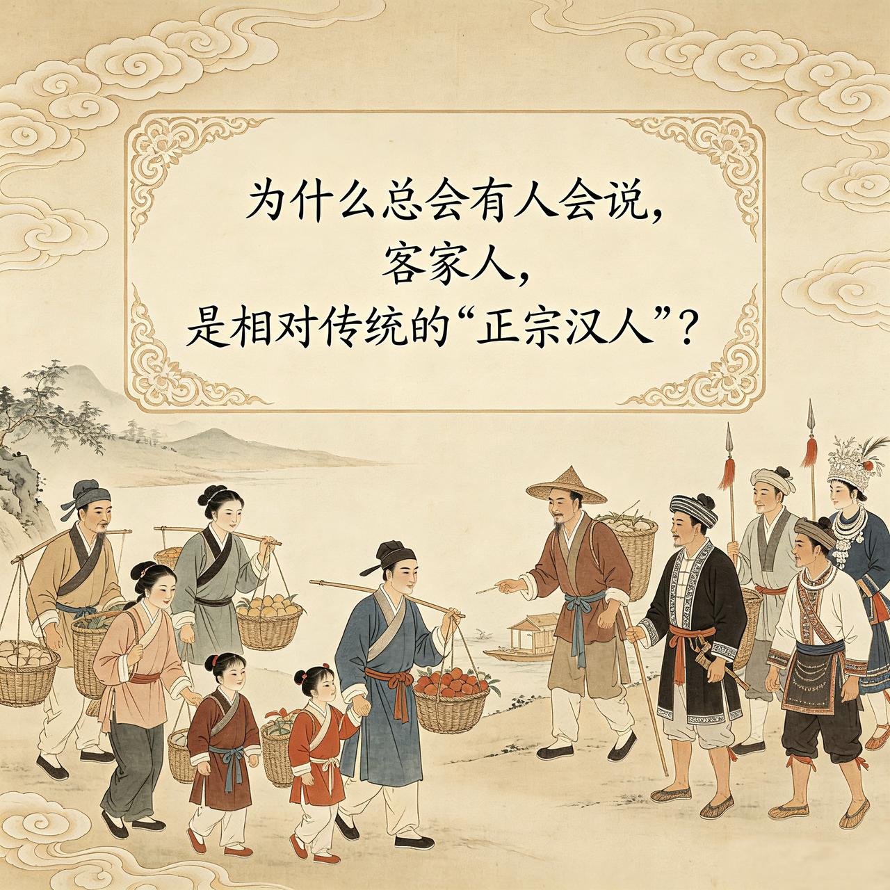 传统的客家人，其实族源清晰，历来都是个很封闭而又保守的汉族宗族群体。
所以，在很