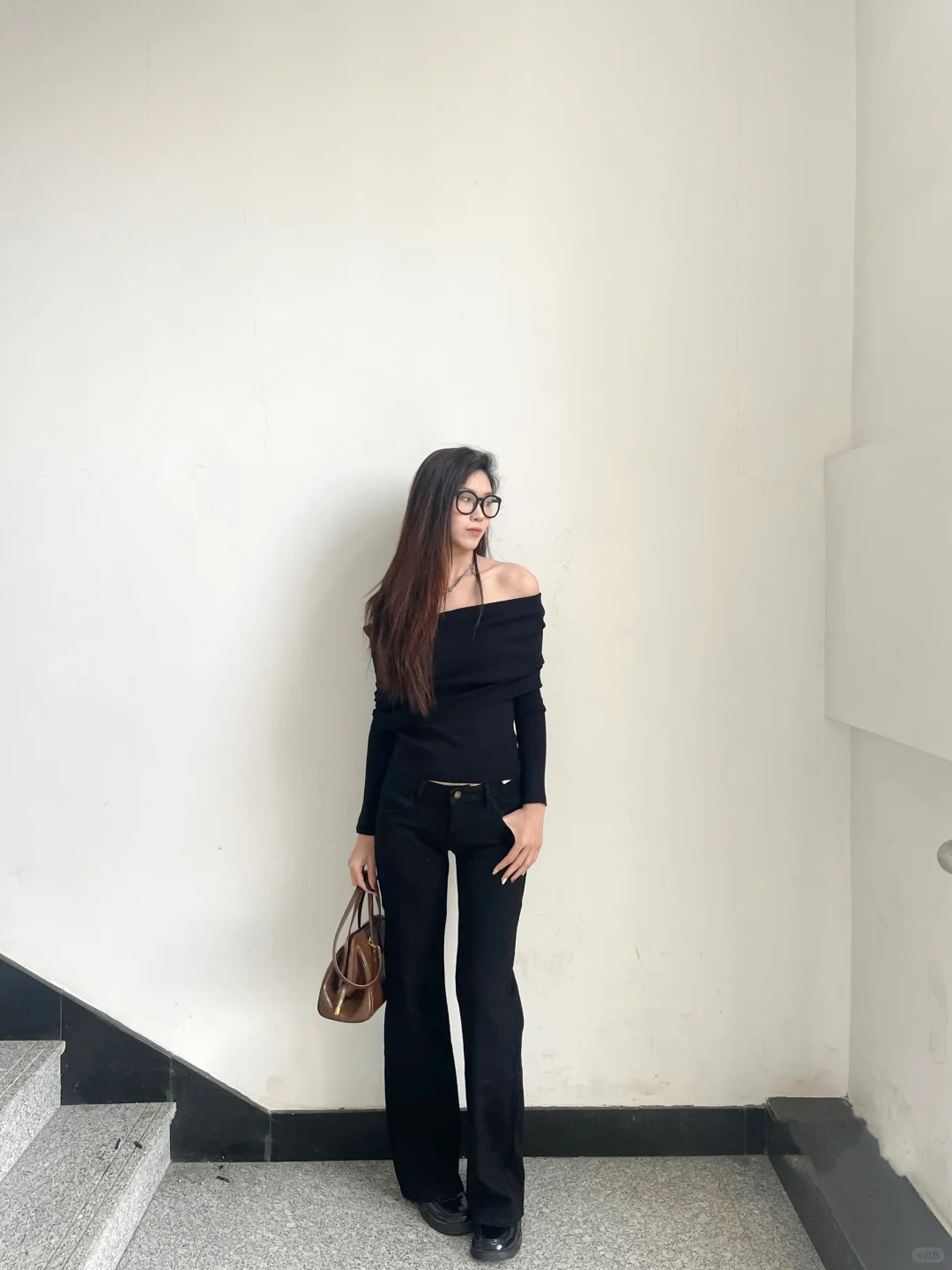 176高个子 | 一字肩简约辣妹穿搭ootd～