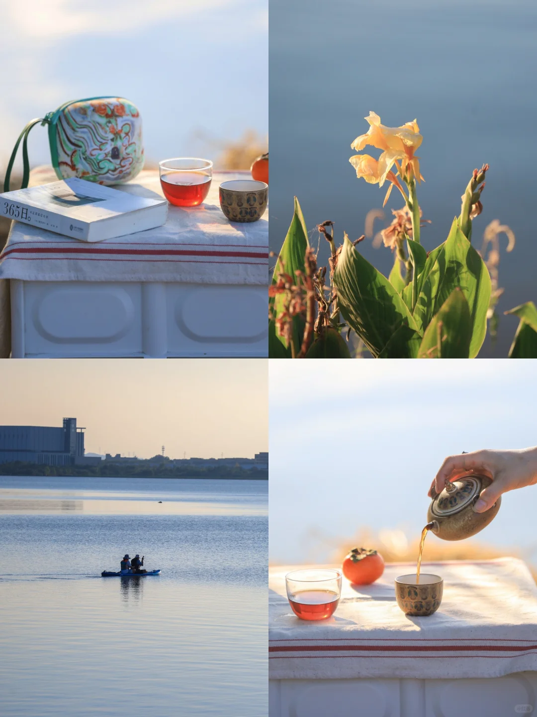 武汉小众日落露营地❗️湖边饮茶虚度时光