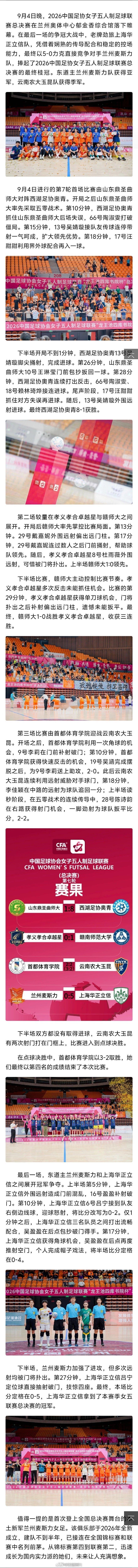甘肃女足斩获全国亚军 【2026中国足协女子五人制足球联赛落幕，兰州麦斯力队夺得