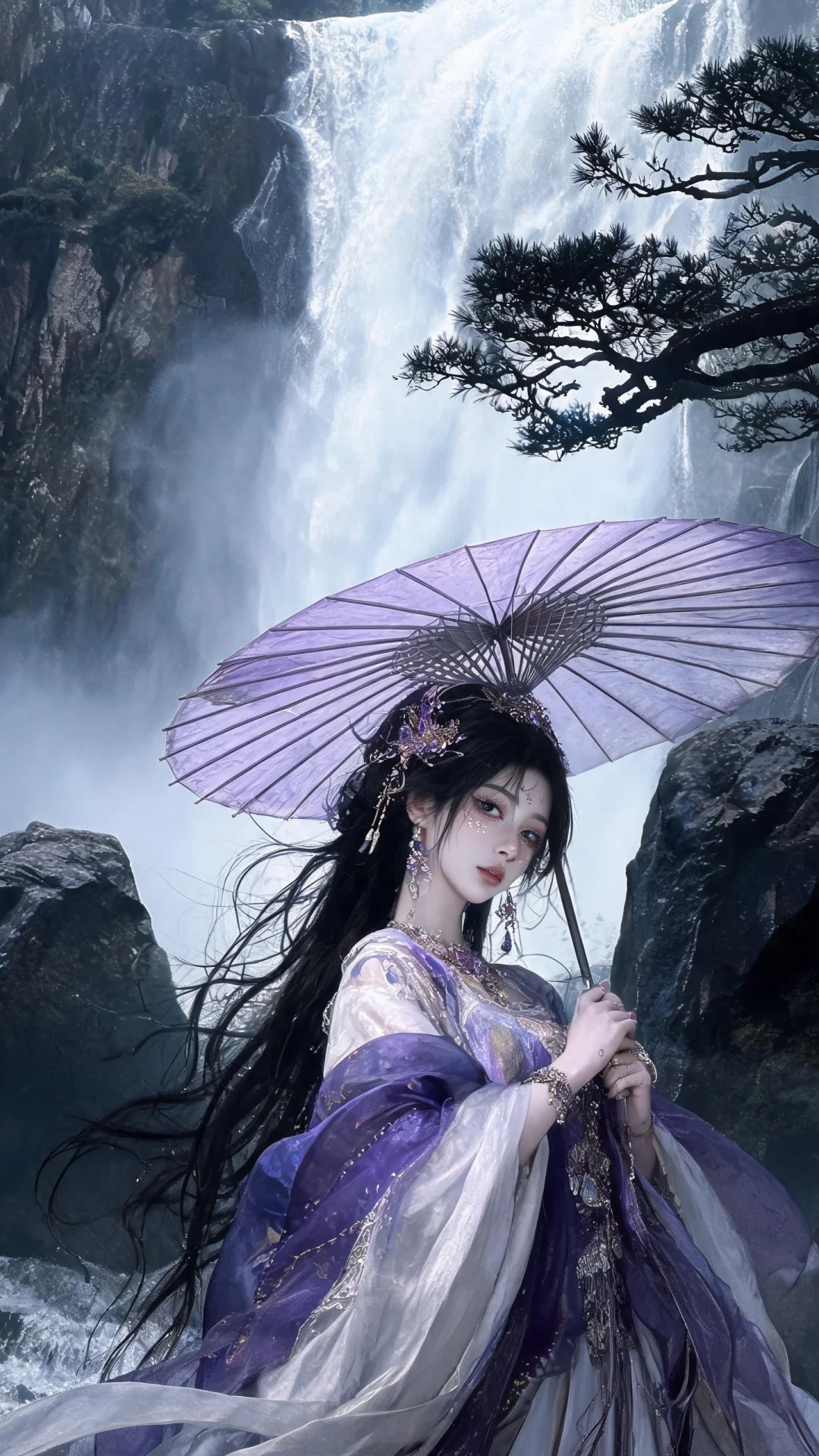 胶片摄影，镜头语言，美人，皮肤白皙光滑，倾国倾城容貌，散落的长发，金属...