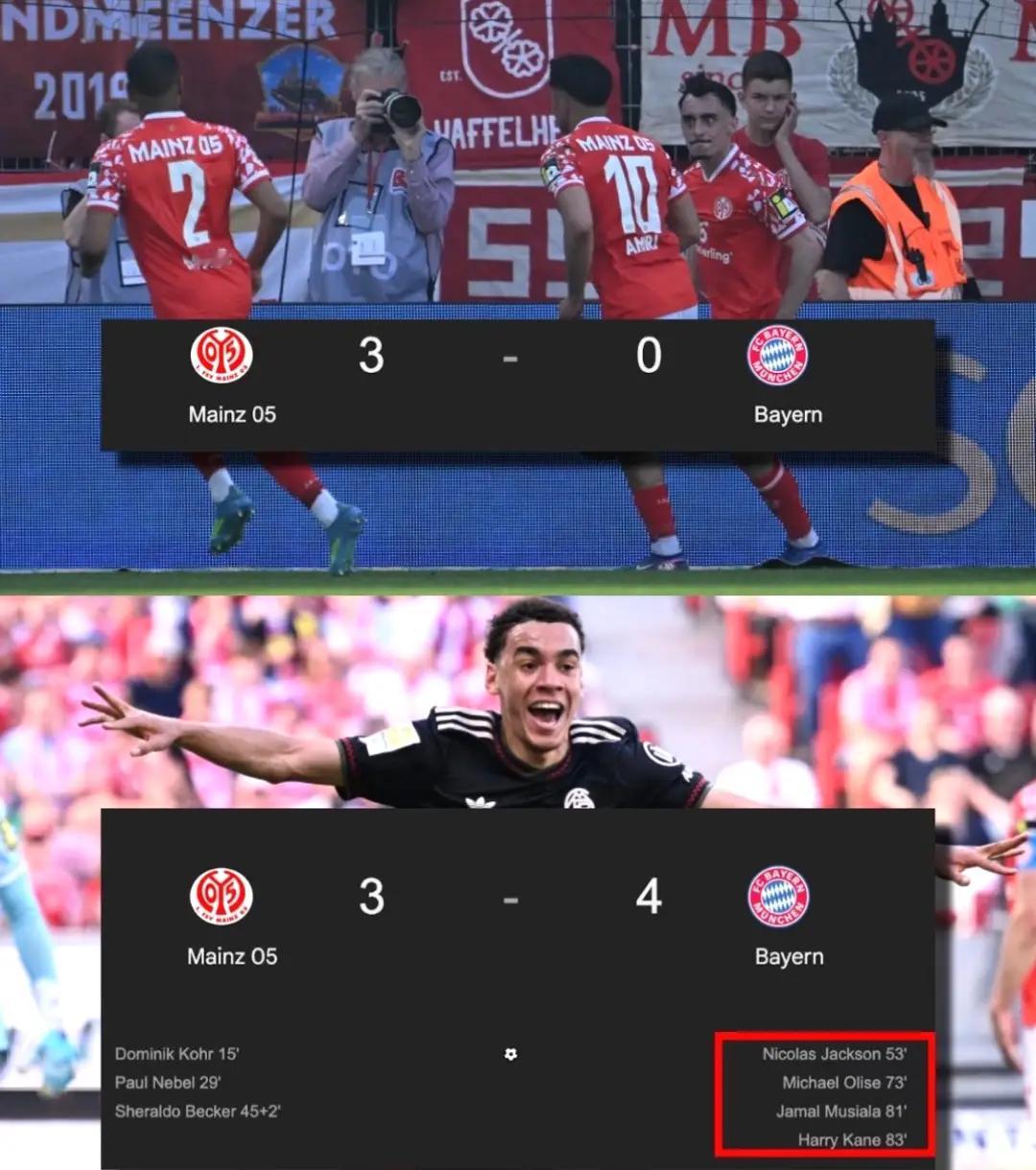 从0-3到4-3惊天翻盘！拜仁30分钟连轰4球极限逆转，德甲南大王统治力拉满纵观